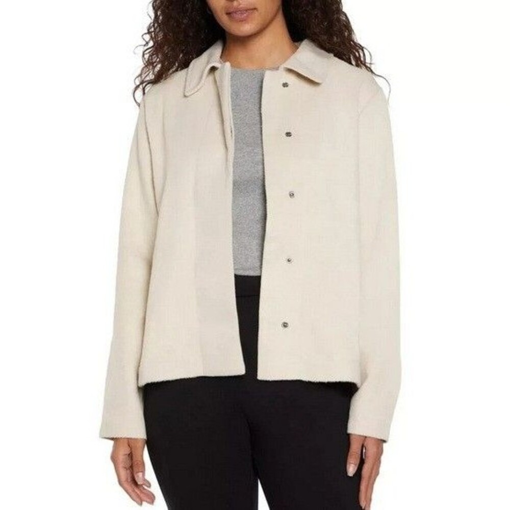 NWT Banana Republic Ladies' Snap Front Jacket Cream (Ancient Scroll) Size Medium